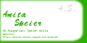 anita speier business card